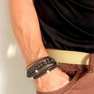 Pulsera con dije de huella de mano real, regalo del Día del Padre de parte de su hija, pulsera de cuero personalizada, regalo para papá primerizo