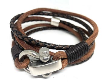 Custom Engraved Leather Bracelet With Coordinates, Custom Leather Bracelet Men, Coordinates Bracelet for Men, Leather Wrap Around Bracelet
