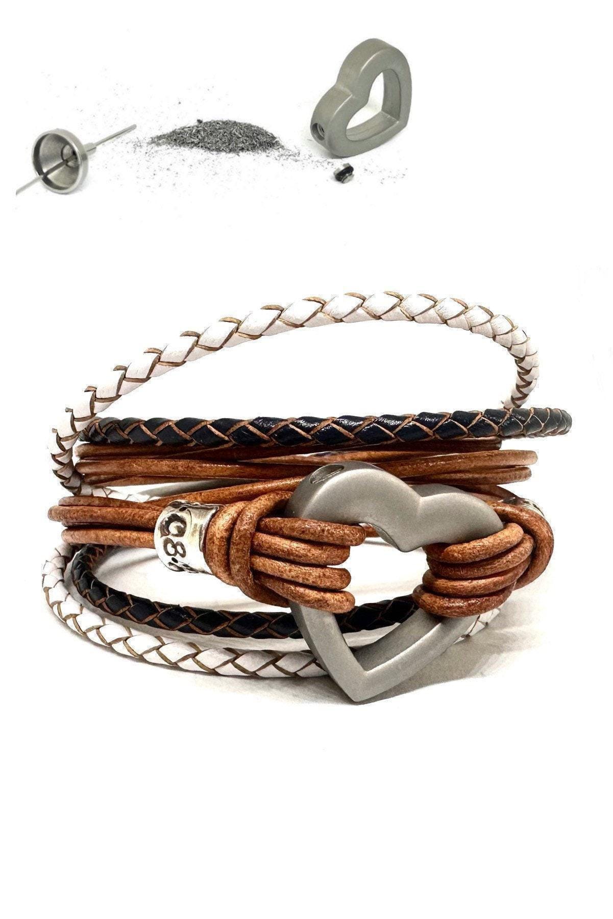 Minicremation Bracciale Con Urna A Doppio Cuore Per Ceneri