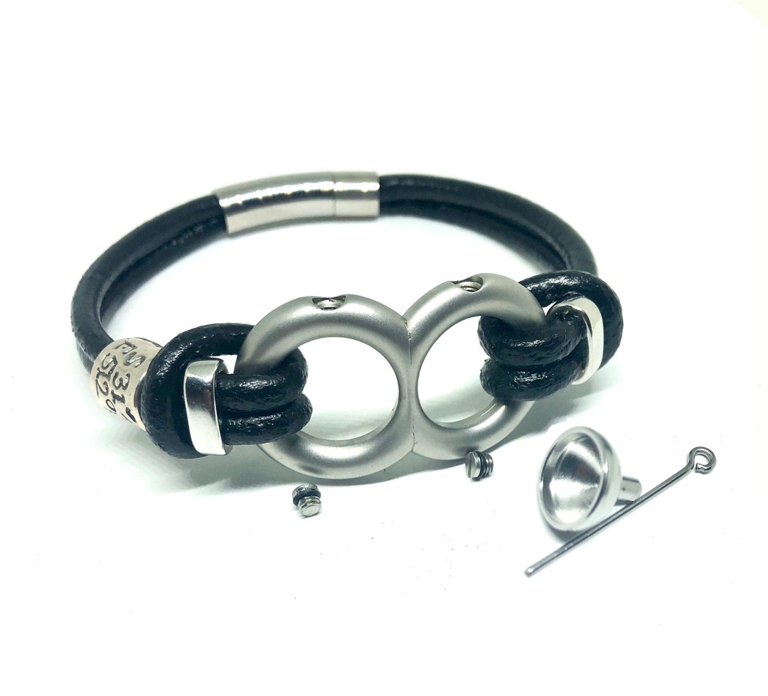 Double Urn Bracelet, Mens Cremation Bracelet, Sympathy Gift for Men