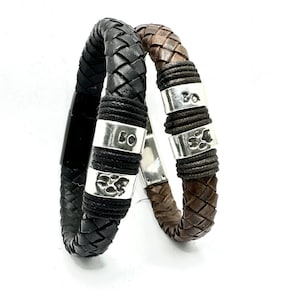 Black leather Urn Bracelet, Urn Bracelet for Dog ashes, Cremation Jewellery Urn, Mourning jewellery
