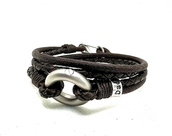 Dark Brown Urn Bracelet, Braided Wrap Bracelet, Loss Of Father, Husband Bracelet