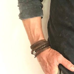 Leather Wrap Bracelets, Bulk My Bracelet, Mens Leather Bracelets, Gift for Him, Fathers Day Gift, Leather bracelet image 3