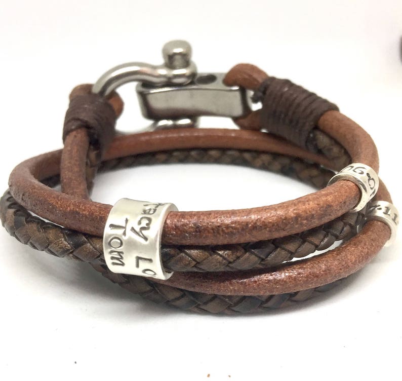 Mens Bracelet Leather Bracelet Mens Leather Bracelet Bracelet Mens leather Mens Personalised Bracelet Anchor bracelet Mens Gift