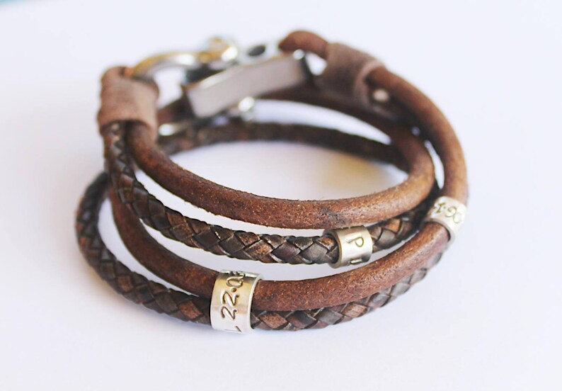 Mens Bracelet Leather Bracelet Mens Leather Bracelet Bracelet Mens leather Mens Personalised Bracelet Anchor bracelet Mens Gift