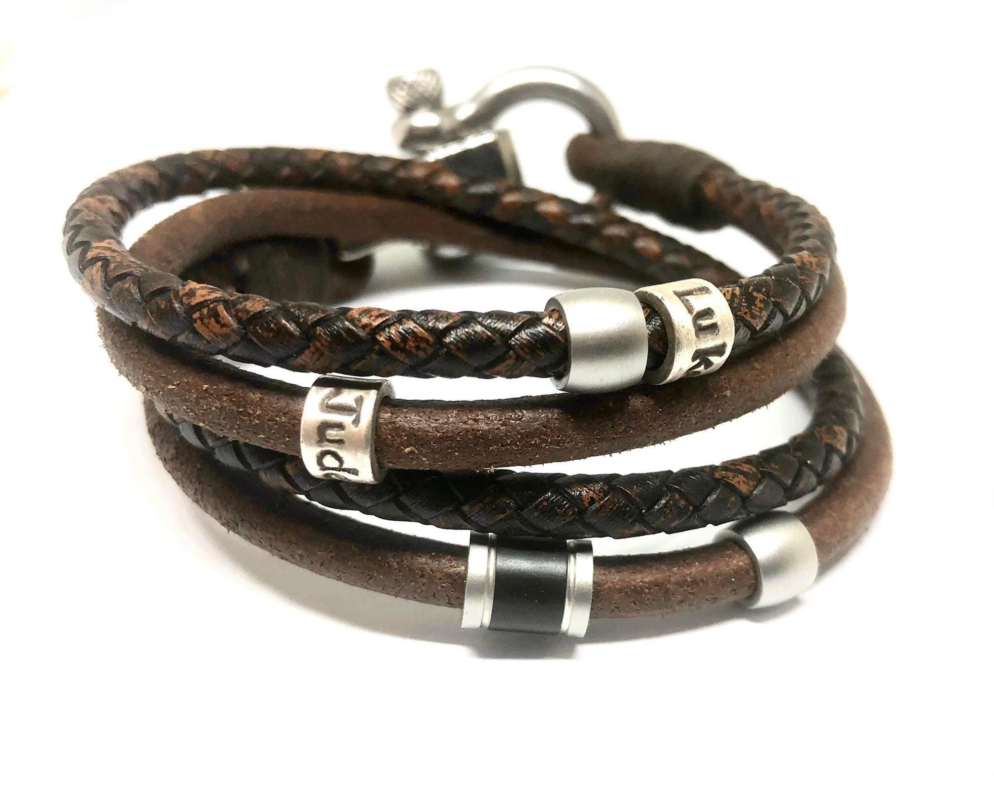 Mens Name Bracelet, Fathers Day Gift Australia, Engraved Bracelet, Mens Leather Bracelet Personalized, New Dad Gift From Wife Armband Männer