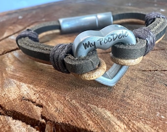 Kleines Herz Urne Armband - Haustier-Denkmal Pfote Abdruck Feuerbestattung Armband Anpassbarer Urne Schmuck für Hund oder Mensch Asche