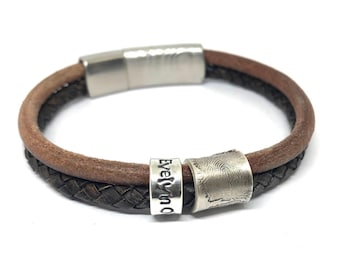 Fathers Day Gift, Men's Personalised Bracelet, Leather Bracelet, Mens, Men's Bracelet, Mens Personalised, Bracelets for Men, Custom Bracelet
