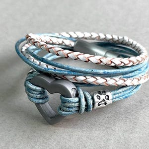 Stylish Ashes Jewellery Double Wrap Leather Bracelet, Cremation Jewelry Urn Bracelet, Pet Urn For Dogs Urn Bracelet, Loss Of Father image 8