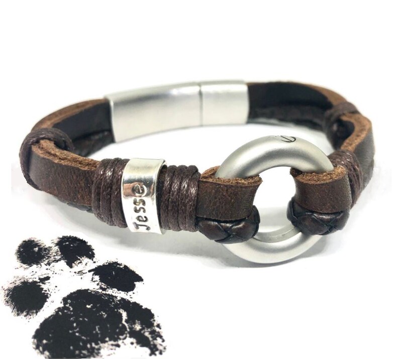 Cremation Jewelry for Men Paw Print Bracelet Pet Ashes Etsy