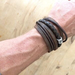 Leather Wrap Bracelets, Bulk My Bracelet, Mens Leather Bracelets, Gift for Him, Fathers Day Gift, Leather bracelet image 4