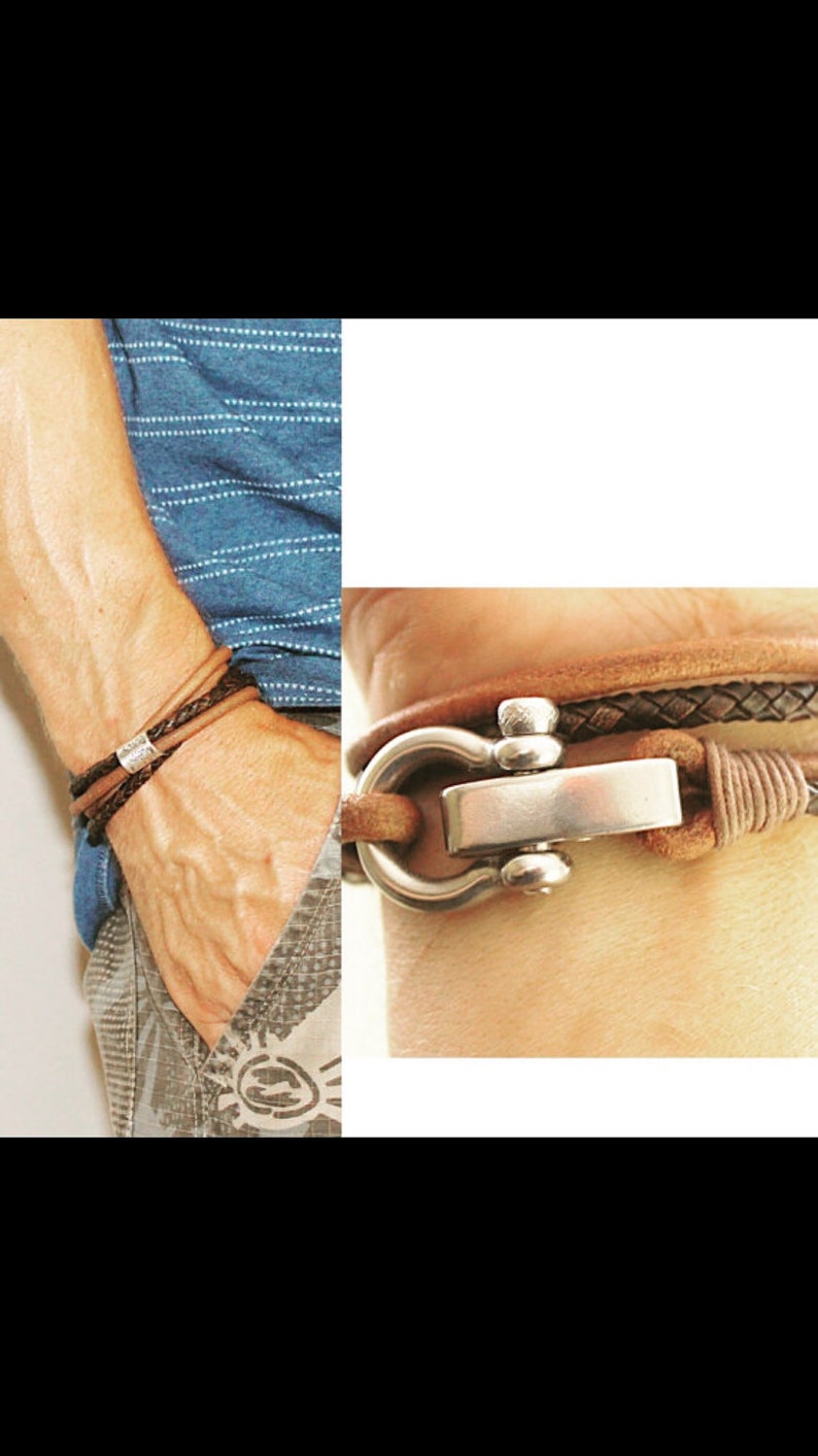 Mens Leather Bracelet . Mens Bracelet . 4 Cord Wrap Around Etsy