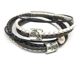 Gifts For Mum, Mothers day Gift, Gift for Women, Silver Foot Print Bracelet, Hand Print Bracelet, Womens Bracelet, Charm Bracelet