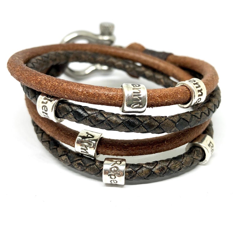 Mens Bracelet Leather Bracelet Mens Leather Bracelet Bracelet Mens leather Mens Personalised Bracelet Anchor bracelet Mens Gift