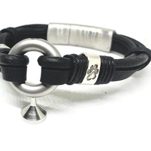 Personalized Memorial Urn Bracelet: Elegant Leather Keepsake for Cherished Ashes