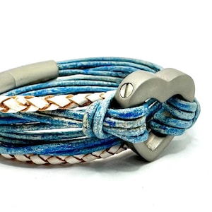 Stylish Ashes Jewellery Double Wrap Leather Bracelet, Cremation Jewelry Urn Bracelet, Pet Urn For Dogs Urn Bracelet, Loss Of Father image 1