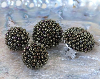 Bronze Round Clip On Earrings