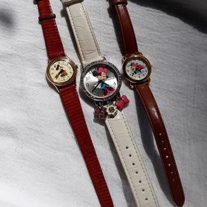 Set of THREE Vintage Minnie Mouse Ladies Wrist Watches Preowned With New Batteries