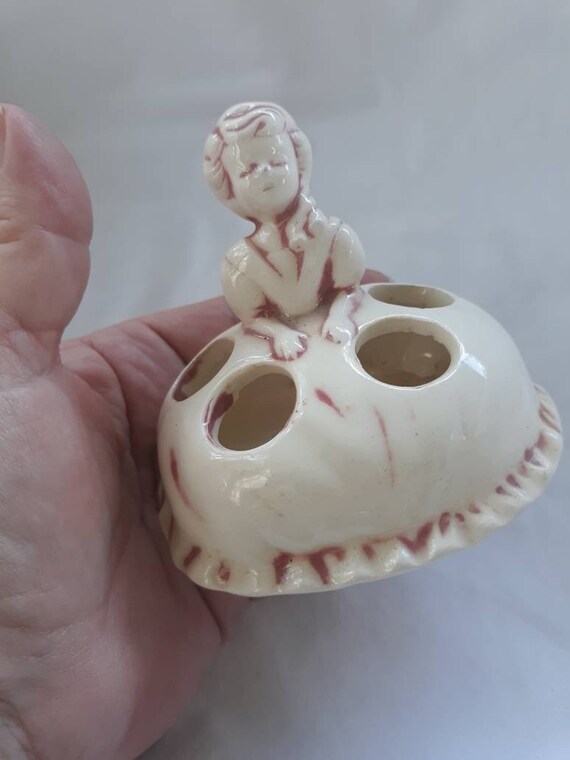 Vintage Ceramic Lipstick Holder Etsy