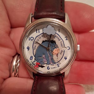 Vintage 1997 Timex Disney Eeyore 33mm Women\'s Quartz Watch New Suede Leather Disney eeyore watch - Gem main image 3