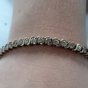 Vintage Gold Plated Sterling Silver Tennis Bracelet