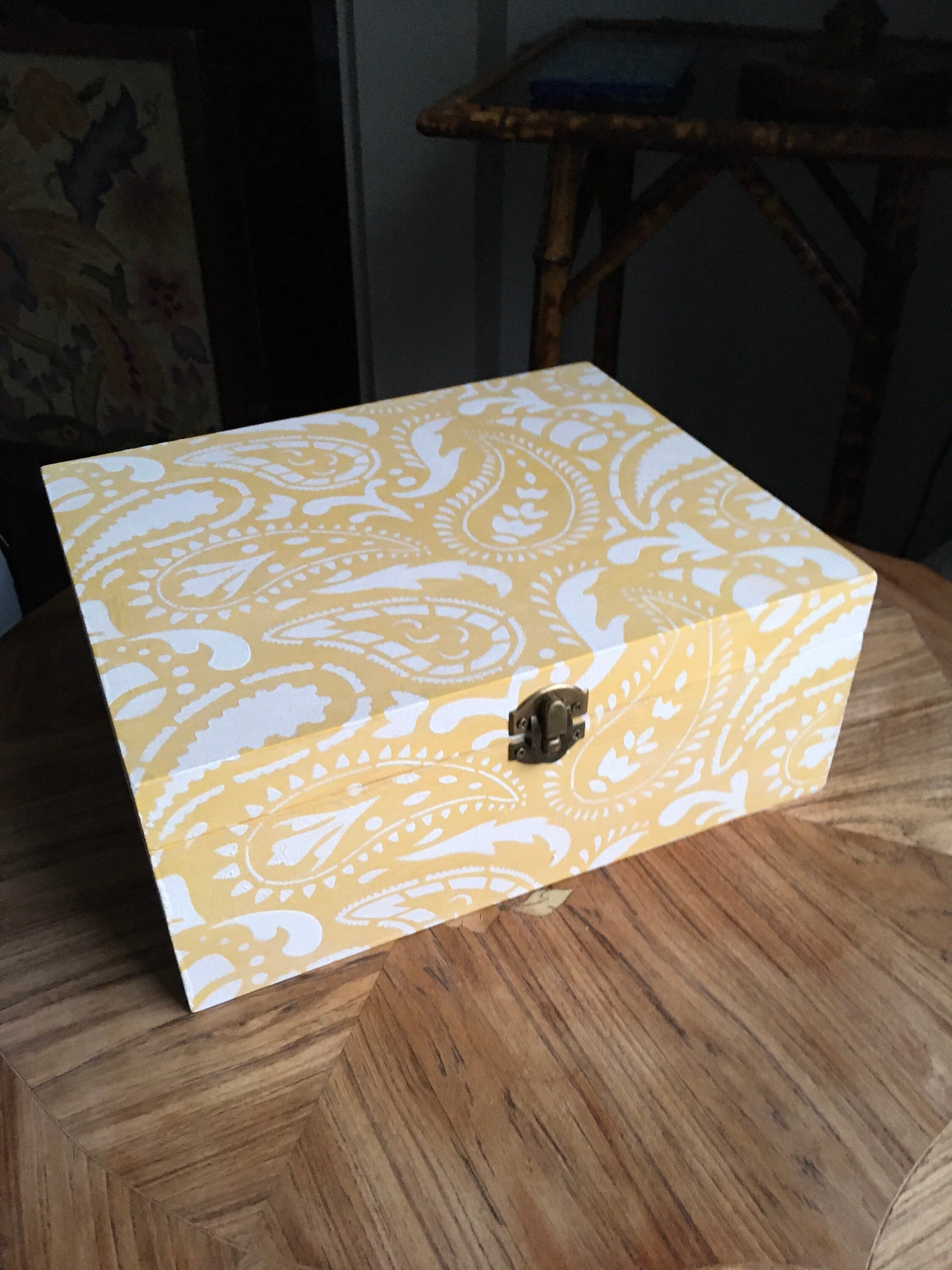 Hand painted keepsake storage box Etsy