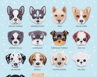 Dog Breed Iron On Patch, Embroidery DIY Applique