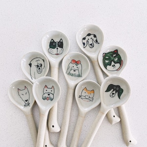 Handmade ceramic spoon-puppy theme