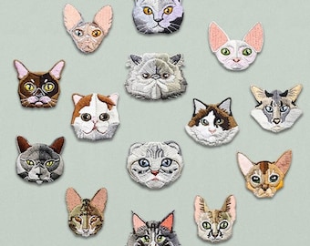 Cat Breed Iron On Patch, Embroidery DIY Applique