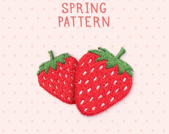 Strawberry iron on patch
