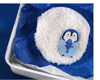 Parche bordado de pingüino: aplique termoadhesivo para manualidades y decoración (2,9 x 4,5 cm)