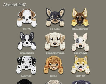 Dog breed iron on patch