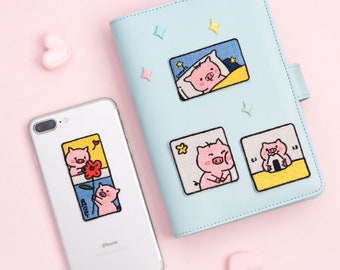 Parche termoadhesivo de cerdito, apliques bordados para manualidades DIY