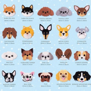 Dog Breed Iron On Patch, Embroidery DIY Applique