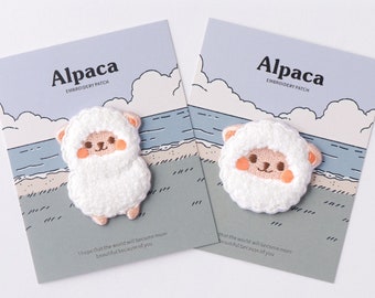 Fluffy alpaca iron on patch