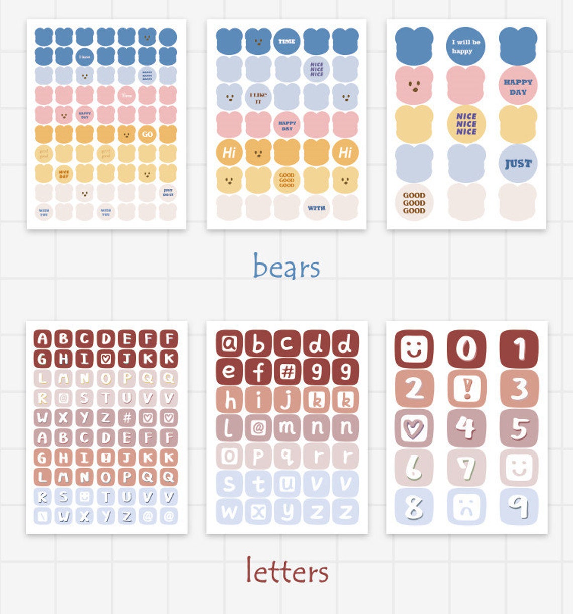 Super cute deco sticker sheets 3 sheets/scrapbooking Etsy