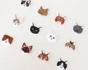 Fine cat iron on patch sew on patch / embroidery iron on patch / DIY tool / patch for cloth & bag