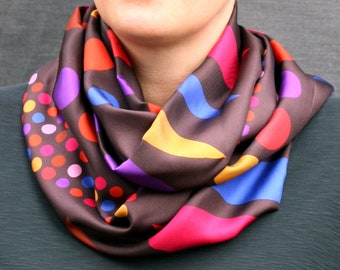 Infinity Silk scarf for women, Designer scarf, Gift for her, Silk scarf in gift box, Silk scarves UK, gift-for-women, Christmas gift