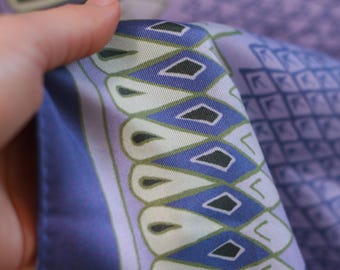 Silk scarf, purple abstract pattern, contemporary designer scarf, Gift for her, Useful gift for Birthday, Silk scarves Merryday Studio.