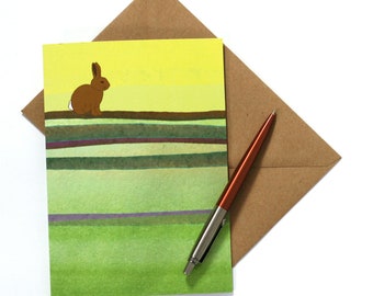 Rabbit card, blank card, semi abstract card