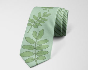 Green Silk Tie, men's necktie, green leaf tie, tie for special occasion