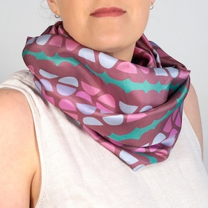 Handmade Pink Silk Infinity Scarf: Merryday Studio, UK