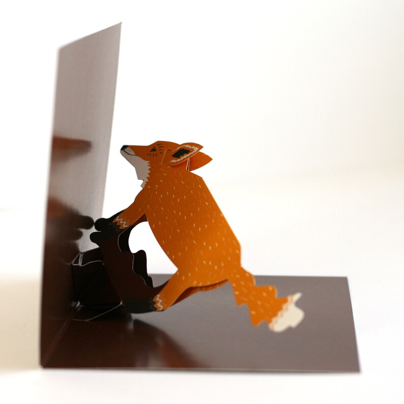 Pop-up Fox card | Etsy