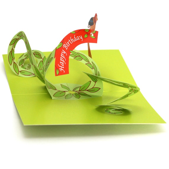 Flower birthday cake /3D pop up greeting card/ han... - Grandado
