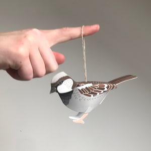 Carte de voeux moineau, carte pop-up moineau, décoration oiseau en papier