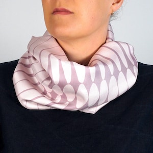 Light Pink Silk Infinity Scarf: Handmade in UK