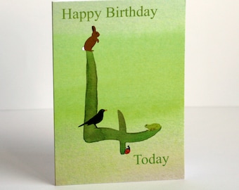 4 year old birthday card, card for four year old