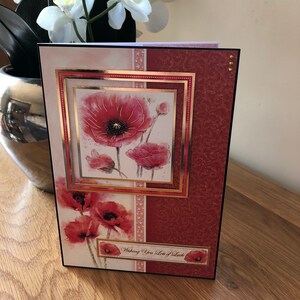 Männer oder Damen gute Luck Poppy Flower Grüße Card