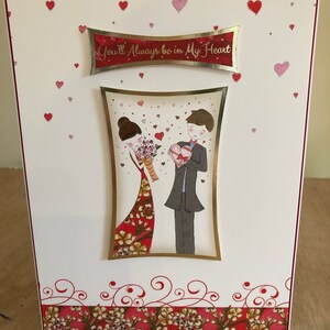 Gold Foiled Contemporary Romantic Engagement / Verjaardag / Valentine Card