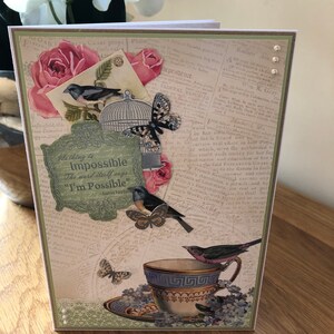 Antique Chic Inspirational Quote Collage thematisiert jede Okkulte mit Mutter von Pearl Effect Foiling